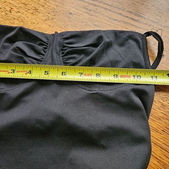 Commense Black Silky Mini Dress NWT Sz S Adjustable Straps Lined Elegant Fit - Picture 6 of 10